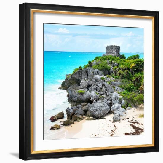 ¡Viva Mexico! Square Collection - Tulum Ruins along Caribbean Coastline IX-Philippe Hugonnard-Framed Photographic Print