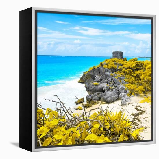 ¡Viva Mexico! Square Collection - Tulum Ruins along Caribbean Coastline V-Philippe Hugonnard-Framed Premier Image Canvas