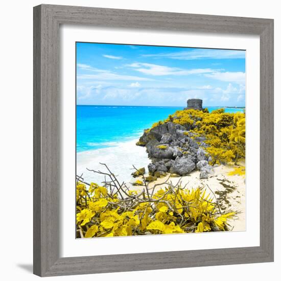 ¡Viva Mexico! Square Collection - Tulum Ruins along Caribbean Coastline V-Philippe Hugonnard-Framed Photographic Print