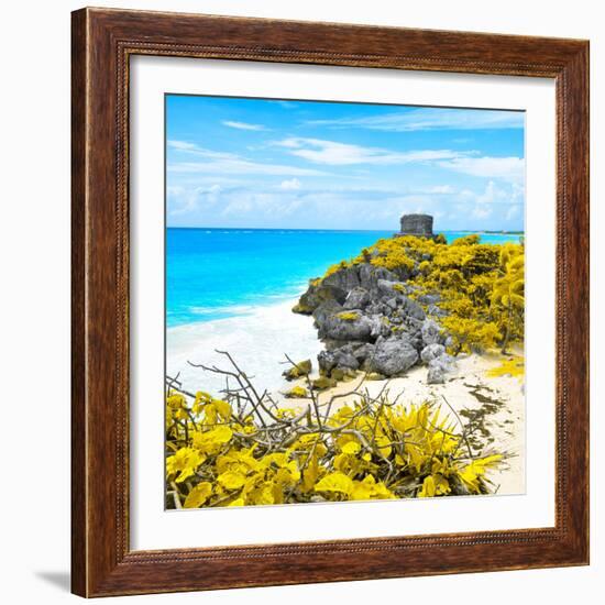 ¡Viva Mexico! Square Collection - Tulum Ruins along Caribbean Coastline V-Philippe Hugonnard-Framed Photographic Print