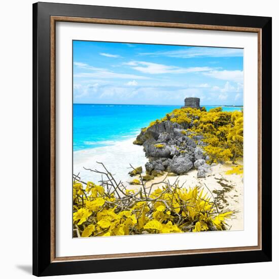 ¡Viva Mexico! Square Collection - Tulum Ruins along Caribbean Coastline V-Philippe Hugonnard-Framed Photographic Print