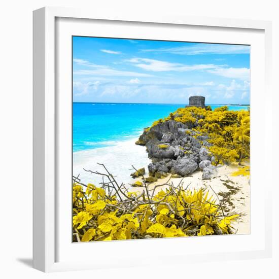 ¡Viva Mexico! Square Collection - Tulum Ruins along Caribbean Coastline V-Philippe Hugonnard-Framed Photographic Print