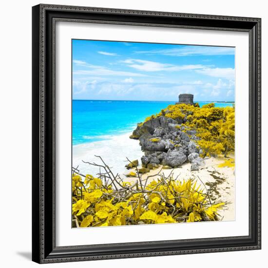 ¡Viva Mexico! Square Collection - Tulum Ruins along Caribbean Coastline V-Philippe Hugonnard-Framed Photographic Print