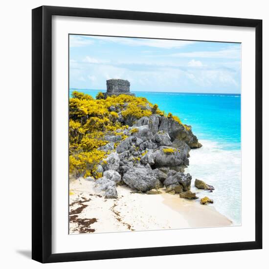 ¡Viva Mexico! Square Collection - Tulum Ruins along Caribbean Coastline VIII-Philippe Hugonnard-Framed Photographic Print