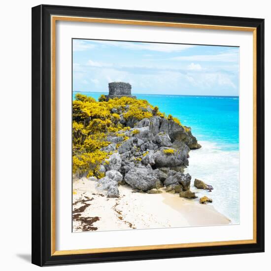 ¡Viva Mexico! Square Collection - Tulum Ruins along Caribbean Coastline VIII-Philippe Hugonnard-Framed Photographic Print