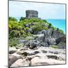¡Viva Mexico! Square Collection - Tulum Ruins along Caribbean Coastline with Iguana III-Philippe Hugonnard-Mounted Photographic Print