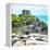 ¡Viva Mexico! Square Collection - Tulum Ruins along Caribbean Coastline with Iguana III-Philippe Hugonnard-Framed Premier Image Canvas