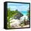 ¡Viva Mexico! Square Collection - Tulum Ruins along Caribbean Coastline with Iguana-Philippe Hugonnard-Framed Premier Image Canvas