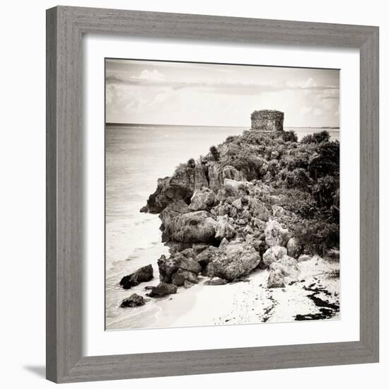 ¡Viva Mexico! Square Collection - Tulum Ruins along Caribbean Coastline X-Philippe Hugonnard-Framed Photographic Print