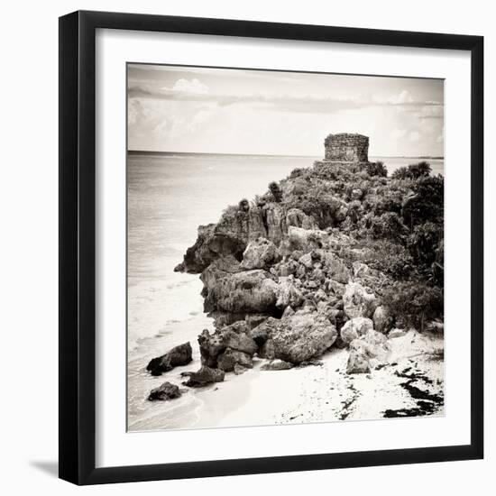 ¡Viva Mexico! Square Collection - Tulum Ruins along Caribbean Coastline X-Philippe Hugonnard-Framed Photographic Print