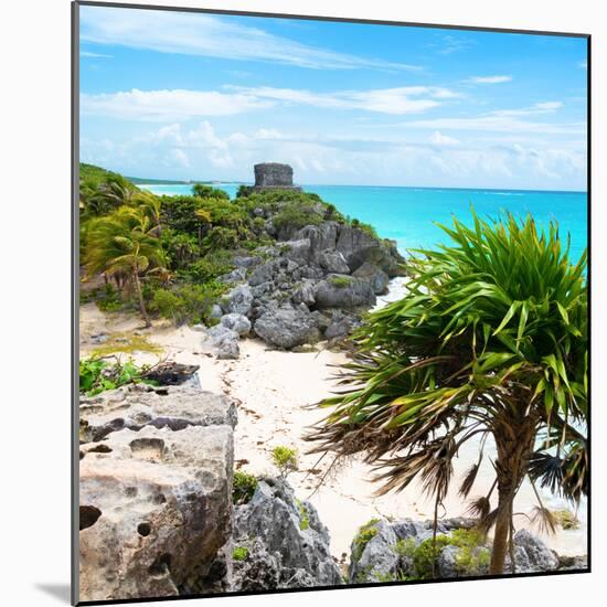 ¡Viva Mexico! Square Collection - Tulum Ruins along Caribbean Coastline-Philippe Hugonnard-Mounted Photographic Print