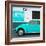 ¡Viva Mexico! Square Collection - Turquoise VW Beetle Car and American Graffiti-Philippe Hugonnard-Framed Photographic Print