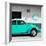 ¡Viva Mexico! Square Collection - Turquoise VW Beetle Car & Peace Symbol-Philippe Hugonnard-Framed Photographic Print