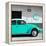 ¡Viva Mexico! Square Collection - Turquoise VW Beetle Car & Peace Symbol-Philippe Hugonnard-Framed Premier Image Canvas