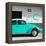 ¡Viva Mexico! Square Collection - Turquoise VW Beetle Car & Peace Symbol-Philippe Hugonnard-Framed Premier Image Canvas