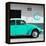 ¡Viva Mexico! Square Collection - Turquoise VW Beetle Car & Peace Symbol-Philippe Hugonnard-Framed Premier Image Canvas