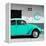 ¡Viva Mexico! Square Collection - Turquoise VW Beetle Car & Peace Symbol-Philippe Hugonnard-Framed Premier Image Canvas