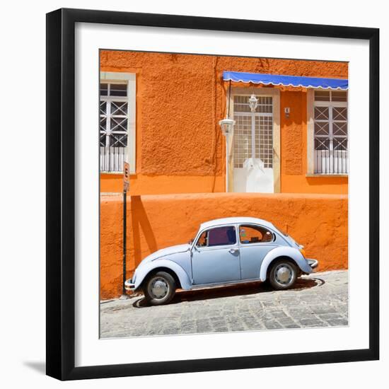 ¡Viva Mexico! Square Collection - VW Beetle Car and Orange Wall-Philippe Hugonnard-Framed Photographic Print