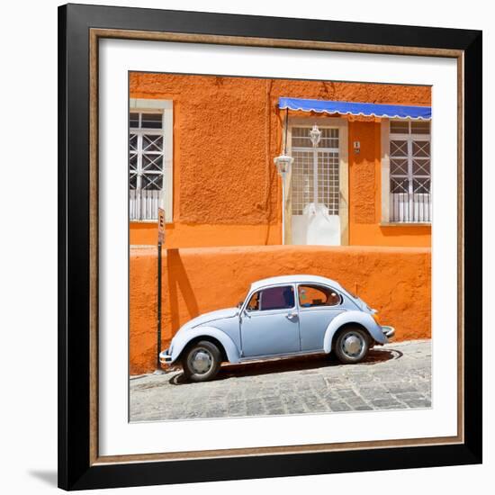 ¡Viva Mexico! Square Collection - VW Beetle Car and Orange Wall-Philippe Hugonnard-Framed Photographic Print