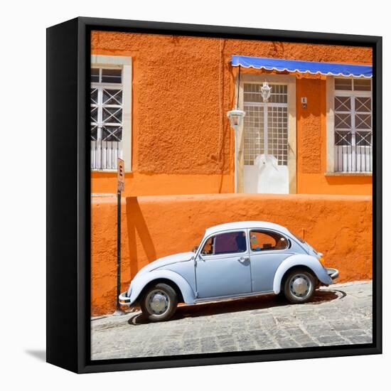 ¡Viva Mexico! Square Collection - VW Beetle Car and Orange Wall-Philippe Hugonnard-Framed Premier Image Canvas