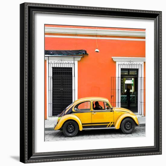 ¡Viva Mexico! Square Collection - VW Beetle Car - Orange & Gold-Philippe Hugonnard-Framed Photographic Print