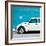 ¡Viva Mexico! Square Collection - White VW Beetle Car & Blue Wall-Philippe Hugonnard-Framed Photographic Print