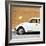 ¡Viva Mexico! Square Collection - White VW Beetle Car & Dark Beige Wall-Philippe Hugonnard-Framed Photographic Print