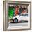 ¡Viva Mexico! Square Collection - White VW Beetle Car in Cancun-Philippe Hugonnard-Framed Photographic Print