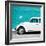 ¡Viva Mexico! Square Collection - White VW Beetle Car & Turquoise Wall-Philippe Hugonnard-Framed Photographic Print