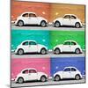 ¡Viva Mexico! Square Collection - White VW Beetle Cars & Color Walls-Philippe Hugonnard-Mounted Photographic Print