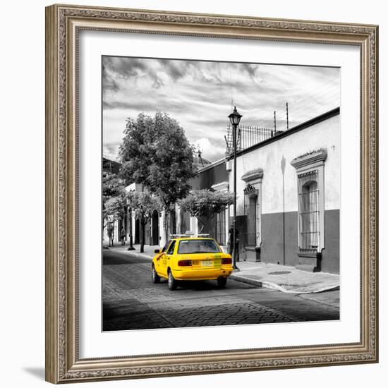 ¡Viva Mexico! Square Collection - Yellow Taxi in Oaxaca III-Philippe Hugonnard-Framed Photographic Print