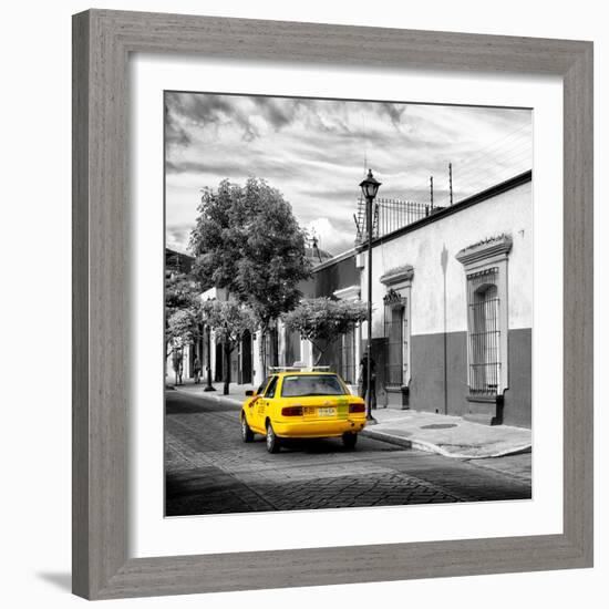 ¡Viva Mexico! Square Collection - Yellow Taxi in Oaxaca III-Philippe Hugonnard-Framed Photographic Print