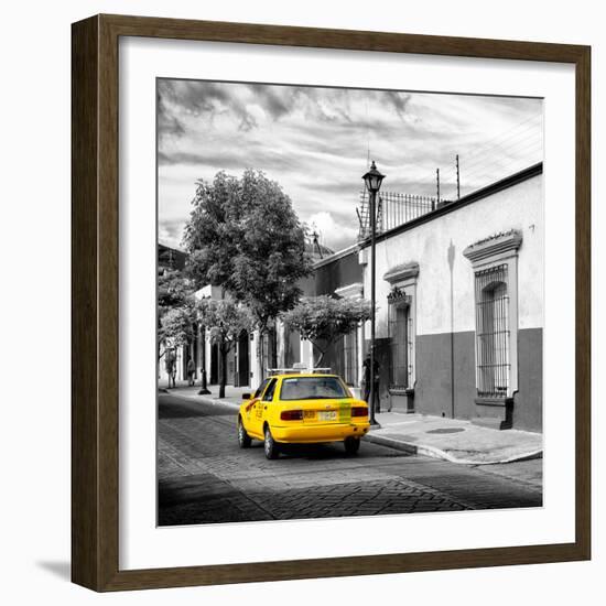 ¡Viva Mexico! Square Collection - Yellow Taxi in Oaxaca III-Philippe Hugonnard-Framed Photographic Print