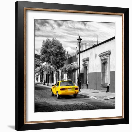 ¡Viva Mexico! Square Collection - Yellow Taxi in Oaxaca III-Philippe Hugonnard-Framed Photographic Print