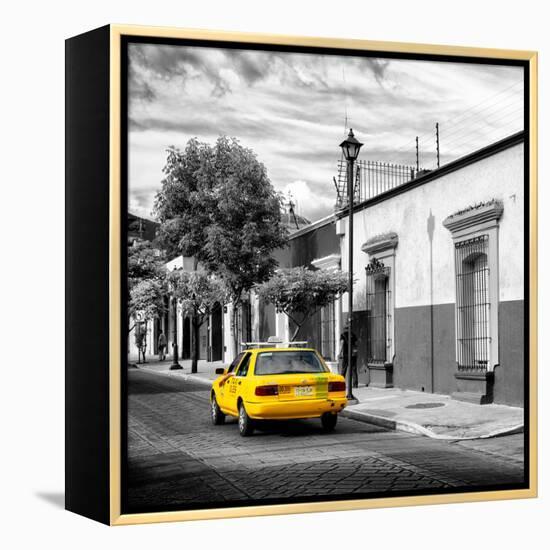 ¡Viva Mexico! Square Collection - Yellow Taxi in Oaxaca III-Philippe Hugonnard-Framed Premier Image Canvas