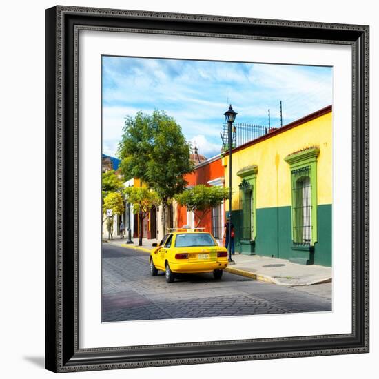 ¡Viva Mexico! Square Collection - Yellow Taxi in Oaxaca-Philippe Hugonnard-Framed Photographic Print