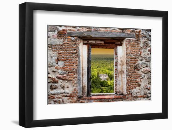 ¡Viva Mexico! Window View - Calakmul in the Mexican Jungle at Sunset-Philippe Hugonnard-Framed Photographic Print