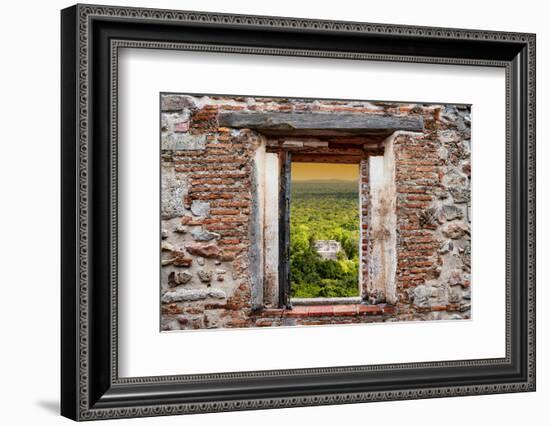 ¡Viva Mexico! Window View - Calakmul in the Mexican Jungle at Sunset-Philippe Hugonnard-Framed Photographic Print