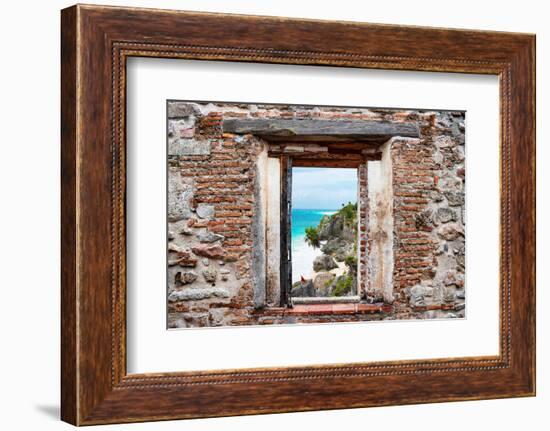 ¡Viva Mexico! Window View - Caribbean Coastline in Tulum-Philippe Hugonnard-Framed Photographic Print