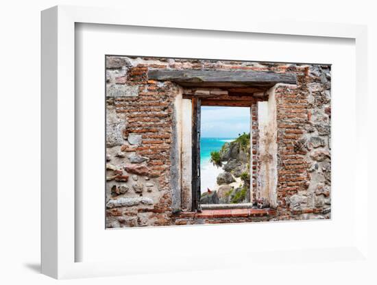 ¡Viva Mexico! Window View - Caribbean Coastline in Tulum-Philippe Hugonnard-Framed Photographic Print