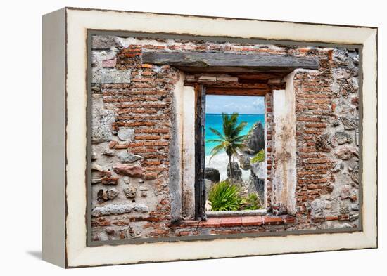 ?Viva Mexico! Window View - Caribbean Coastline in Tulum-Philippe Hugonnard-Framed Premier Image Canvas