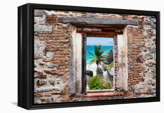 ?Viva Mexico! Window View - Caribbean Coastline in Tulum-Philippe Hugonnard-Framed Premier Image Canvas