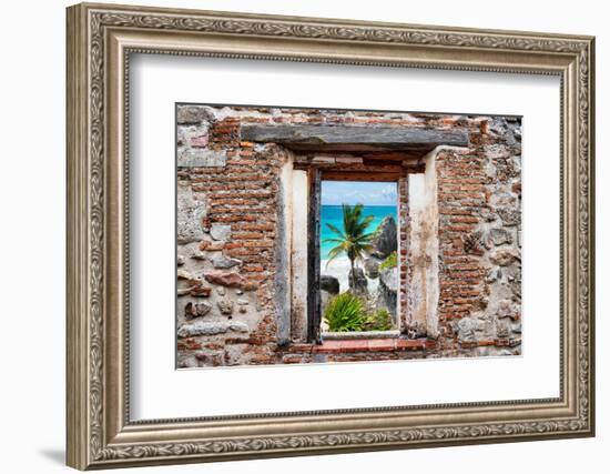 ?Viva Mexico! Window View - Caribbean Coastline in Tulum-Philippe Hugonnard-Framed Photographic Print