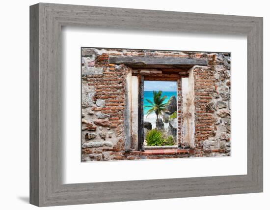 ?Viva Mexico! Window View - Caribbean Coastline in Tulum-Philippe Hugonnard-Framed Photographic Print