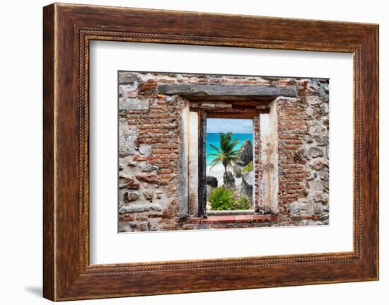 ?Viva Mexico! Window View - Caribbean Coastline in Tulum-Philippe Hugonnard-Framed Photographic Print