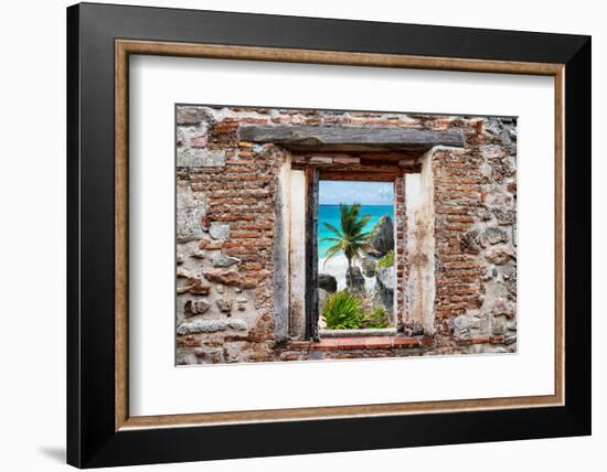 ?Viva Mexico! Window View - Caribbean Coastline in Tulum-Philippe Hugonnard-Framed Photographic Print