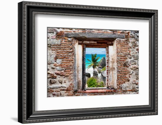 ?Viva Mexico! Window View - Caribbean Coastline in Tulum-Philippe Hugonnard-Framed Photographic Print