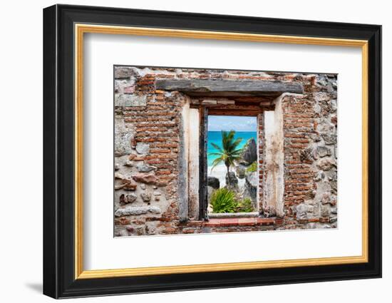 ?Viva Mexico! Window View - Caribbean Coastline in Tulum-Philippe Hugonnard-Framed Photographic Print