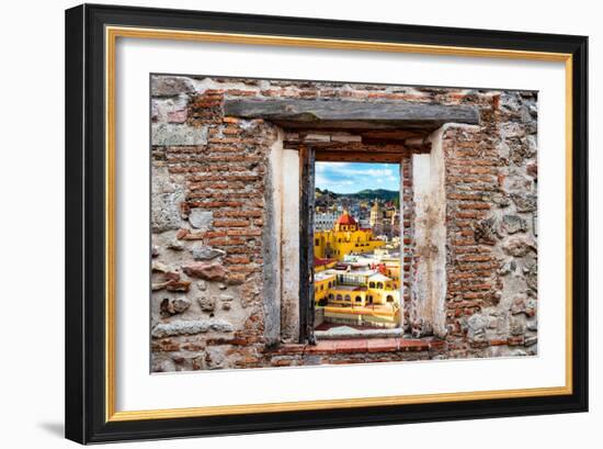 ¡Viva Mexico! Window View - Church Domes in Guanajuato-Philippe Hugonnard-Framed Photographic Print