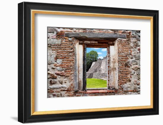 ¡Viva Mexico! Window View - Mayan Pyramid-Philippe Hugonnard-Framed Photographic Print